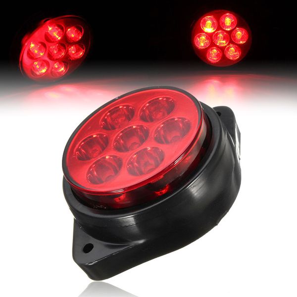 

jxlclyl red 7 led round side marker indicator clearance light car truck trailer