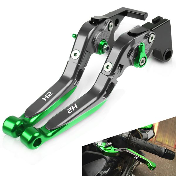 

motorcycle accessories extendable adjustable foldable handle levers brake clutch with h2 logo for h2 / h2r 2015 2016
