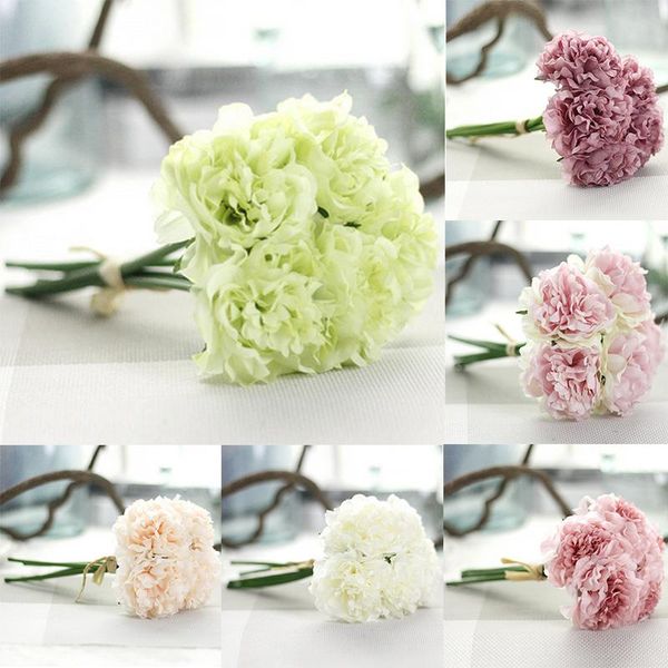 

1pc 2 heads peony bouquet hydrangea artificial flowers bridal home decor