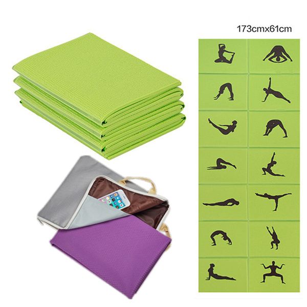 

yoga mat thick folding non-slip carpet mat sweat-absorbent yoga portable travel pad body building pilates fitness supplies
