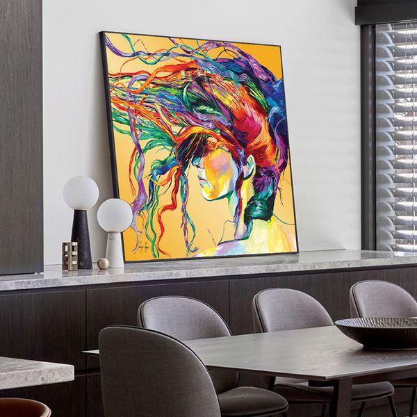 

abstract color characters wall art canvas painting wall art for living room home decor (no frame