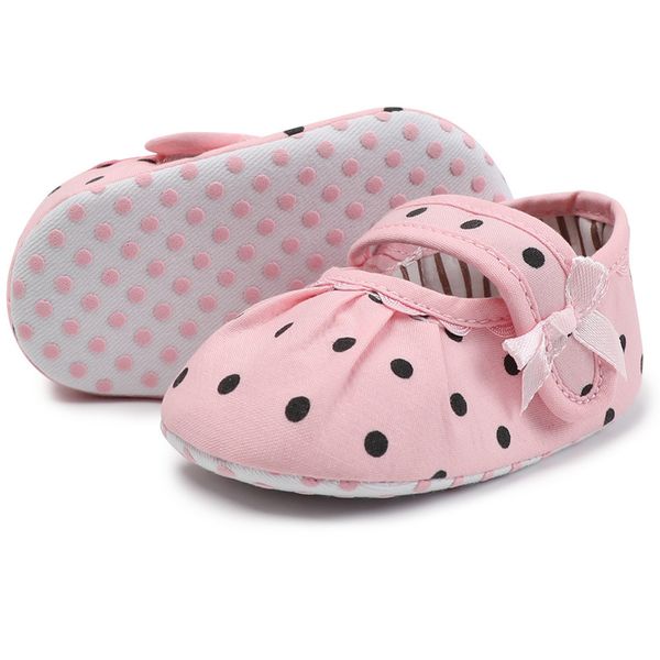 

baby girl shoes newborn pink polka dot cotton soft anti-slip sole toddler princess crib shoes moccasins baby