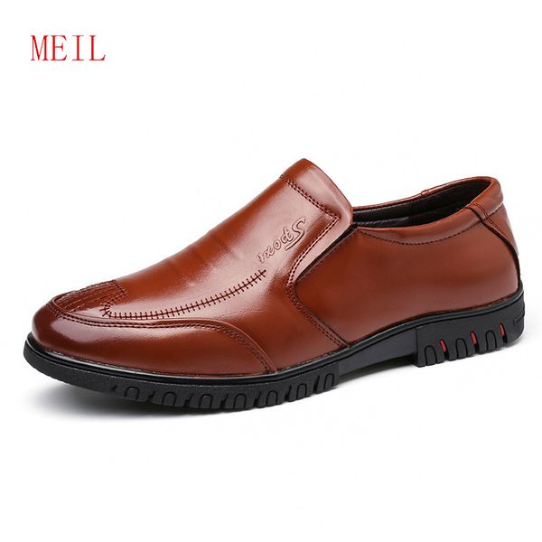 

casual sneakers shoes men 2019 slip on genuine leather fashion loafers black brown luxury comfort business flats mannen schoenen