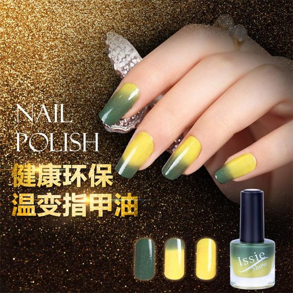 

follome 15ml gel nail polish temperature color changing nail polish thermal color change uv gel lacquer green yellow 1pc