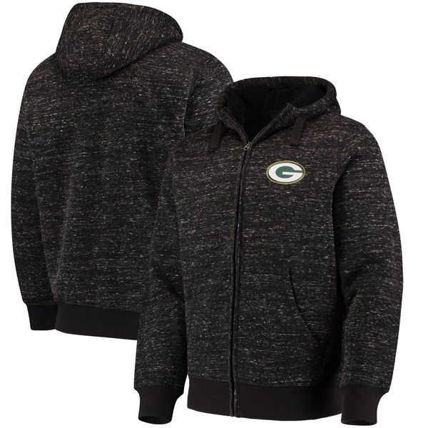 

men green bay packers g-iii sports by carl banks discovery sherpa full-zip nfl jacket - heathered black, Blue;black