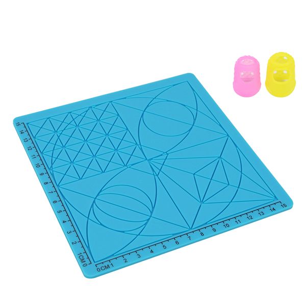 

3d design printing pen silicone mat with basic template drawing tool + cap c