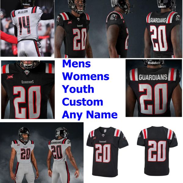 

2020 guardians jersey keenen brown jersey garrett brumfield parker collins anthony coyle scott daly xfl football jerseys custom stitched, Black;red