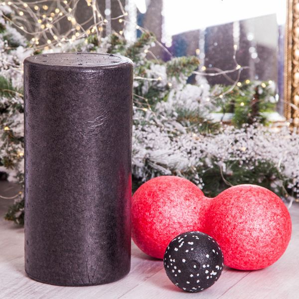 

force 3 pcs fitness yoga block epp foam roller massage peanut single ball set t191029