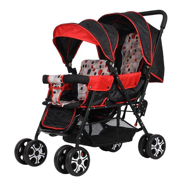 

twin baby stroller double stroller lightweight folding front and rear reclining baby stroller babyfond