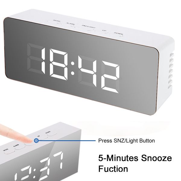 2019 Electronic Led Digital Alarm Clock Wake Up Office Desk Bedroom Mirror Calendar Usb Port Timer Snooze Table From Aozhouqie 21 36 Dhgate Com