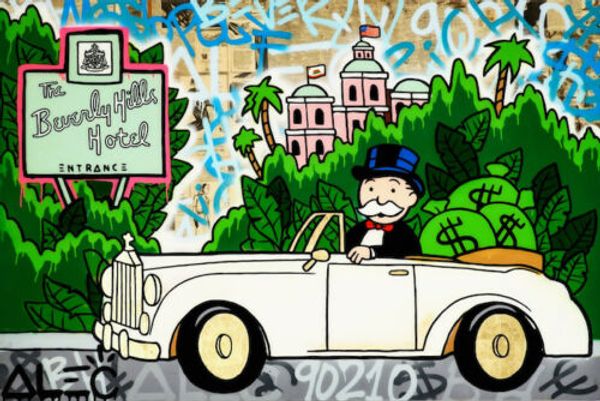 

alec monopoly oil painting on canvas abstract graffiti art beverly hills wall art home decor large picture for living room 190921