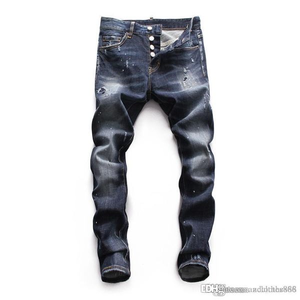 

2020 роскошных дизайнерских джинсы качество роскошных брюки известного бренд дизайнер роскошные джинсы мужчина мода street wear фиолетовых м, Blue