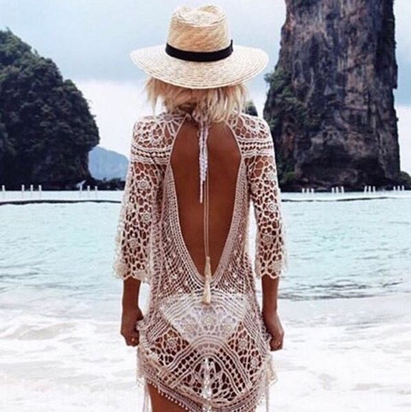 

1025 backless hollowed-out crochet 1025 backless hollowed-out bikini shirt shirt crochet blouse bikini blouse, White;black