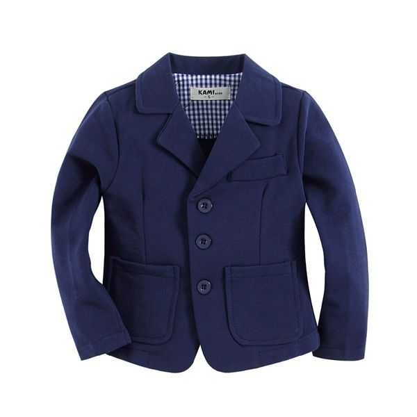 

new arrival knitted cotton 100% toddler boy blazer solid dark blue, Blue;gray