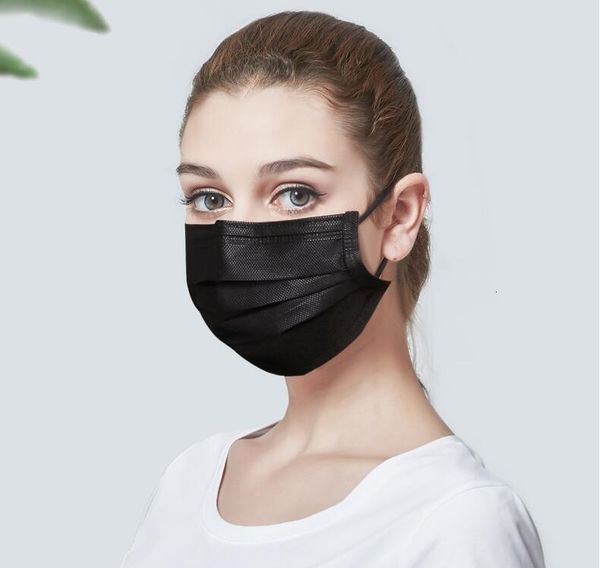 

dhl shipin stock 0.46 1 pcs mask spot 3 layer ear hangingdust mask party mask black breathable comfortable man and women