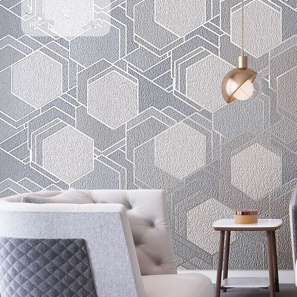 

good quality nordic 3d non-woven gray plaid wall paper living room background wall modern minimalistic suede wallpaper atmosphere