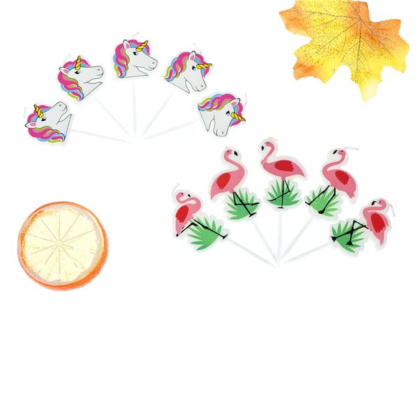 

5pcs flamingo candle unicorn candle birthday party decoration