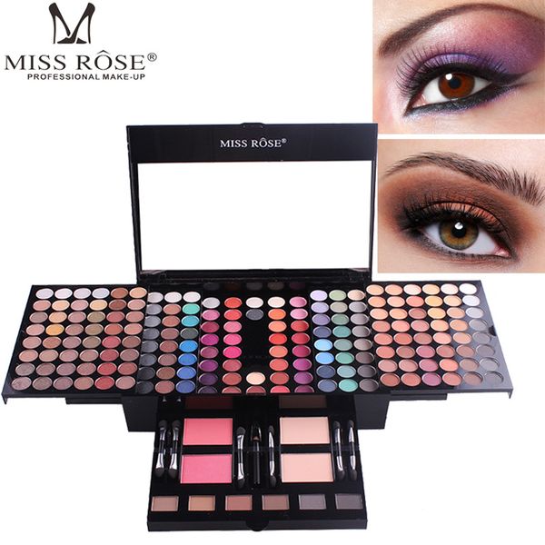 

180 colors matte nude shimmer eyeshadow palette makeup set with brush mirror shrink professional cosmetic case makeup kit
