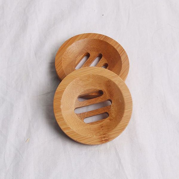 Creative Natural Bambu Wood Soap Holder Holder Bathroom Round Dring Dring Caixa Eco-friendly Hotel Home Cozinha Suprimentos