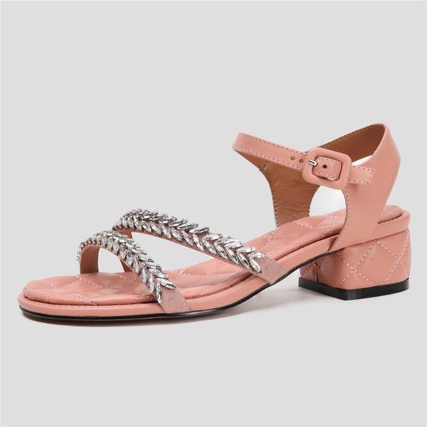 

2020 vintage fashion women sandalsclassic genuine leather solid buckle high heels shoes woman party office basic shoes, Black