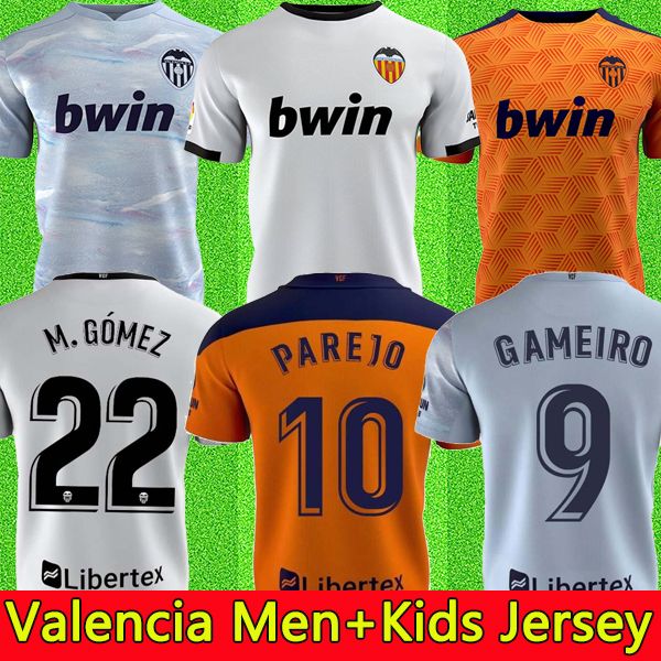 

new 20 21 valencia cf soccer jerseys rodrigo 2020 2021 parejo kang in mens uniforms men kids kit gameiro football shirt guedes equipment, Black;yellow
