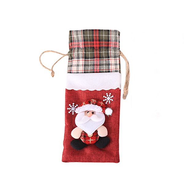 

xmas wine bottle bags 13*32cm red wine bottle cover bags snowman santa claus christmas decoration party new