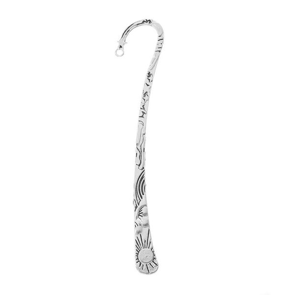 

6pcs silver tone bookmark with loop 123mm