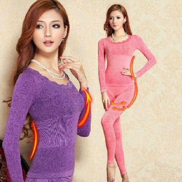 

пижамы бесплатно корабль красоты тела зима модальные тонкие кальсоны shaper женщины термобелье пижамы set top + брюки пижамы, Black;pink