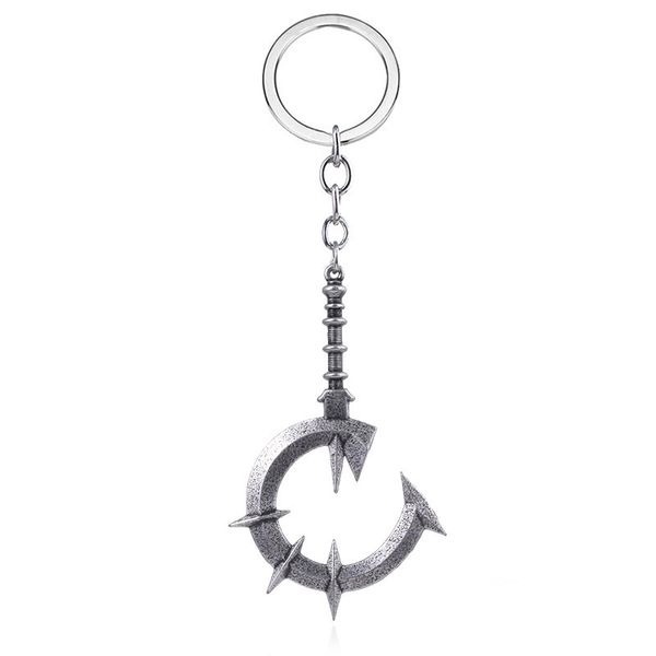 

classic dark souls keychains crow people scythe key chain for game fan welfare man car women bag fashion accessories, Silver