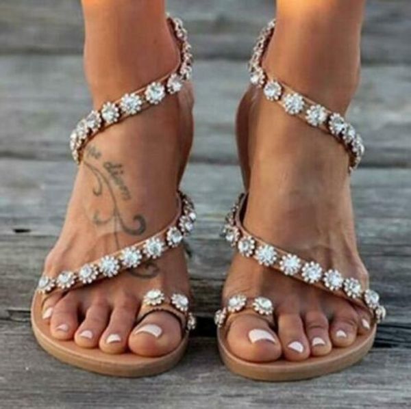 

fashion women summer pearl beaded flats sandal flip flop open toe charm casual shoe anti slip design, Black