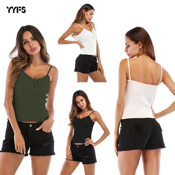 

womens designer camisole female summer lace knit bottoming shirt, White