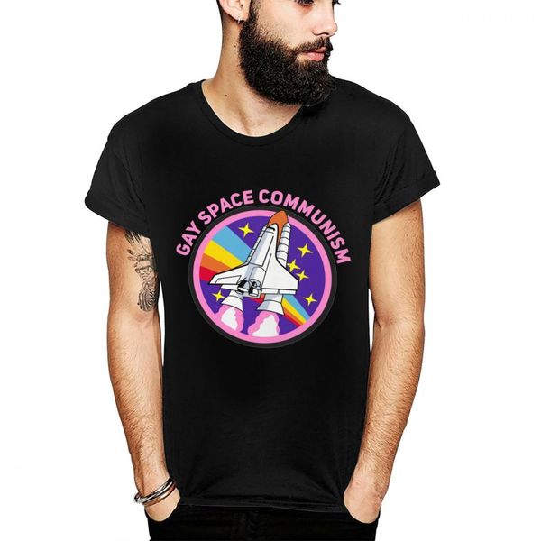 

100% cotton antifascis queer gay space communism t shirt ussr soviet union lgbt custom for tee shirt summer fashion print, White;black