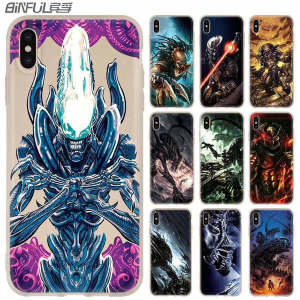 

phone cases luxury silicone soft cover for iphone xi r 2019 x xs max xr 6 6s 7 8 plus 5 4s se coque xenomorph aliens predator