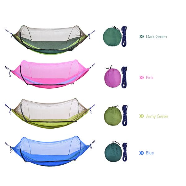 

portable mosquito net outdoor camping hammock with mesh mosquito bug net hanging swing sleeping bed tree tent drop shipping