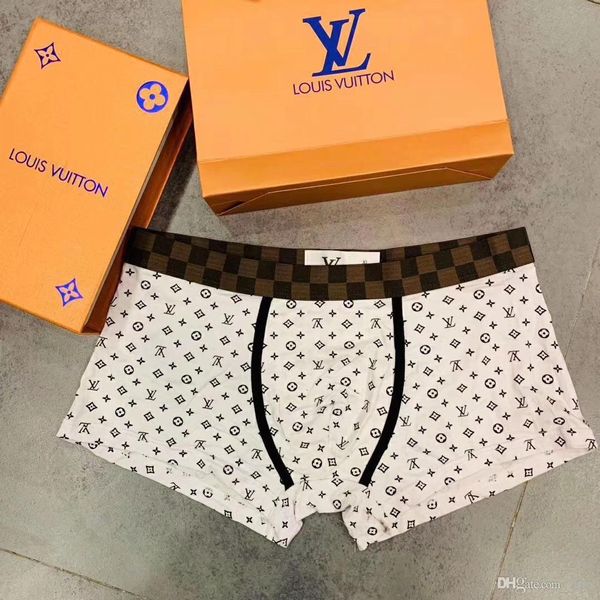 

[Новая подарочная коробка] Hotsales 2019 Мужские старые печатные трусы нижнее белье Трусы плотные талии Трусы мужские боксеры Дизайнерские боксеры 4шт + коробка T