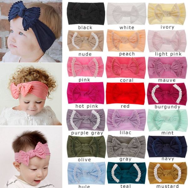 Designer Headband Knot Nylon Girl Headbands Edging Ball Toddler