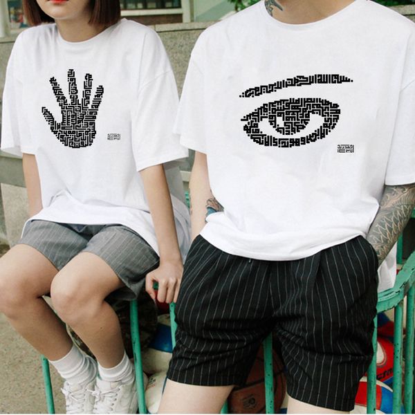 

19ss мужская дизайнерская футболка новый двумерный пара причинно-следственная печать футболка о-образным вырезом высокое качество горячие пр, White;black