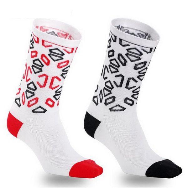 

2020 fashion dh-24 sports cycling socks breathable compression road bicycle socks men basketball running training sport, Black