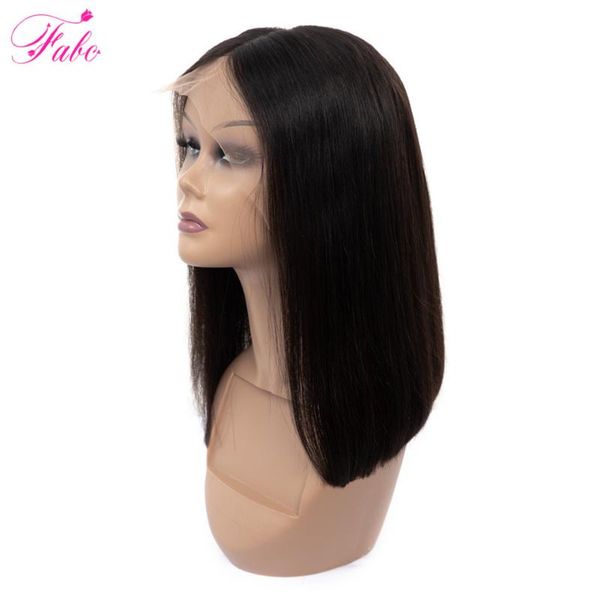 

fabc hair lace front human hair wigs brazilian remy straight bob wig with pre plucked hairline short bob wigs 150% density, Black;brown
