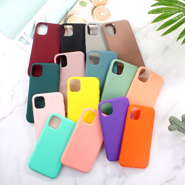 

new for apple 11 pro cover iphone xs max xr x 7 8 plus tpu soft phone case scrub cover candy colors