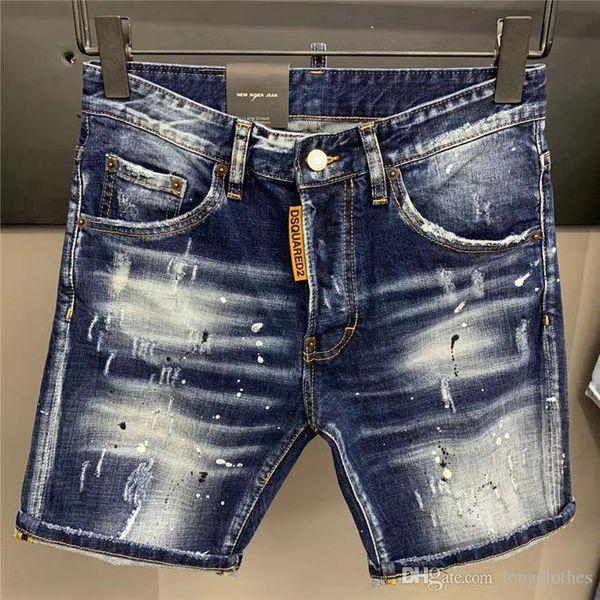 

2020 italy mens designer jeans summer mens casual denim shorts jeans brand embroidery hip pop rock pants fashion mens jeans short, Blue