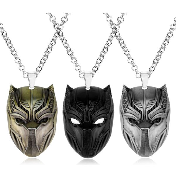 

endgame keychain black panther necklace wakanda king t'challa black panther pendant necklace cosplay jewelry, Silver