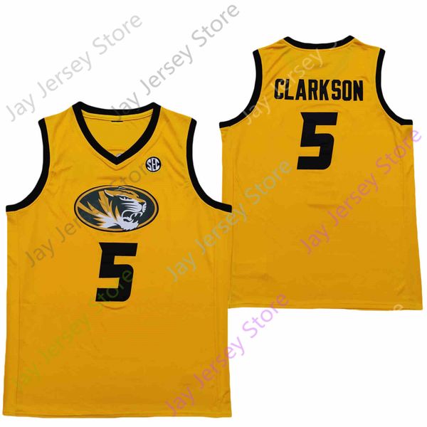 

2020 new ncaa missouri tigers jerseys 5 clarkson college basketball jersey yellow size youth all stitched, Black;red