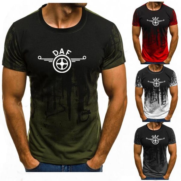 

daf print t-shirt men gradient color short sleeve beefy muscle basic solid blouse tee shirt casual funny tshirt summer k