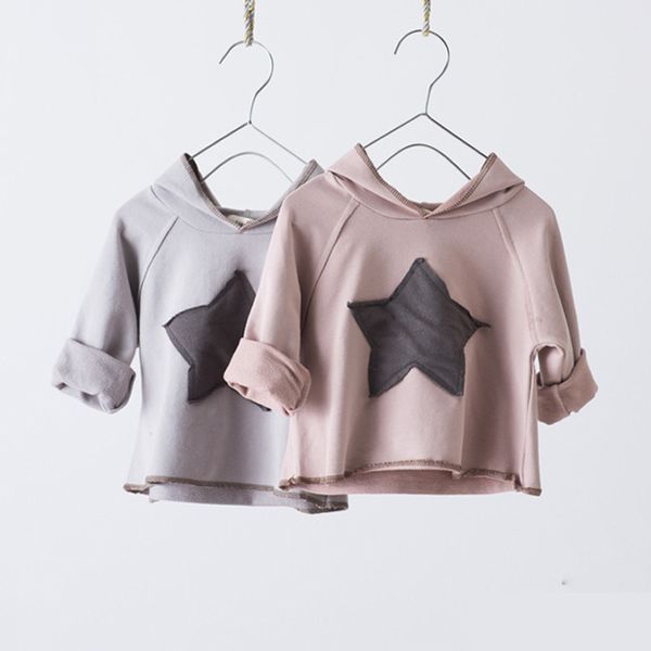 

2019 осень дети с длинными рукавами футболки новорожденных девочек мальчиков с капюшоном футболка хлопок дети топы свободного покроя с капюш, Blue