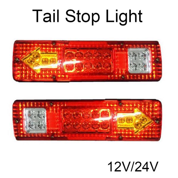 

1 pair car 19 led rear lights tail sreverse indicator truck trailer caravan van rear lamp 12-24v