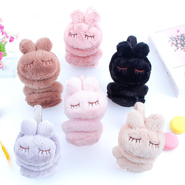 

lovely winter warm earmuffs for women girls ears plush ear warmers earmuffs fluffy earflap headband, Blue;gray