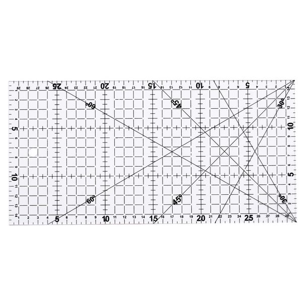 

30*15cm quilting tools thick cloth patchwork sewing accessories diy ruler clear sewing patchwork foot aligned ruler, Black