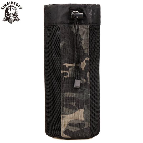 

sinairsoft molle system single water bottle climbing bags kettle pouch army durable travel hiking tactical outdoor water bag