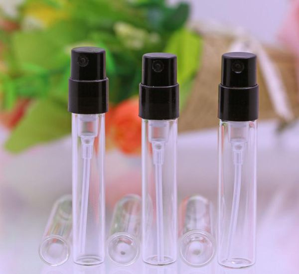 Mini flaconi di profumo in vetro trasparente da 2 ml, flacone spray riutilizzabile vuoto, fiale campione di profumo piccolo atomizzatore in vendita SN1988
